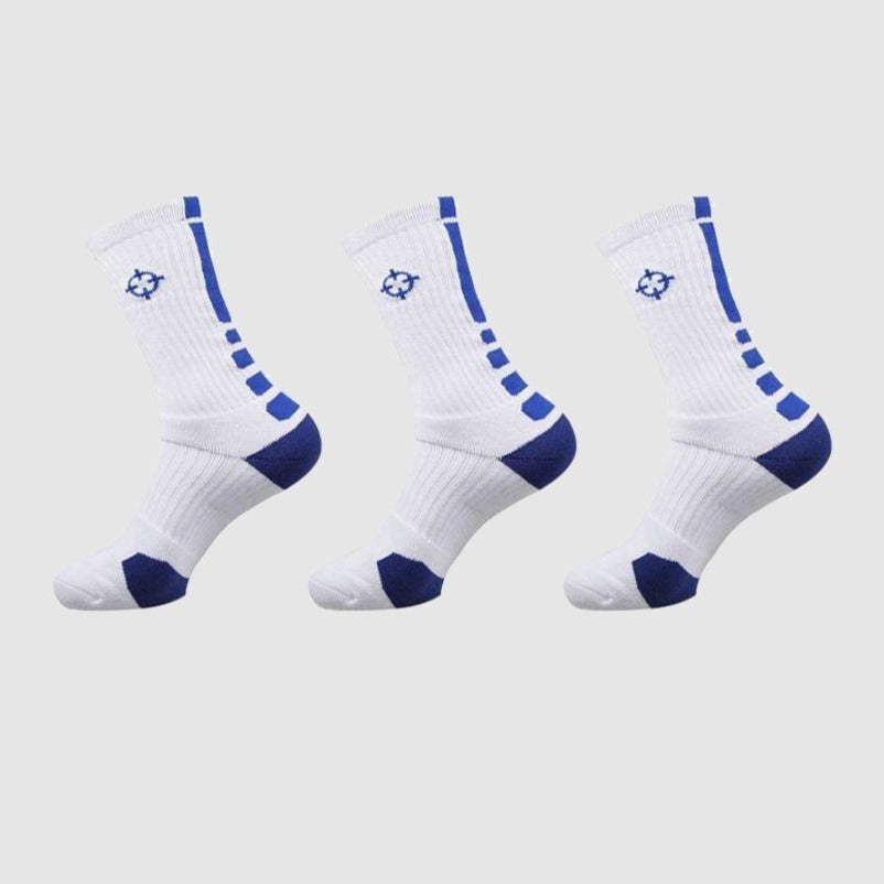 White/Blue|Rigorer Crew Socks [S04]