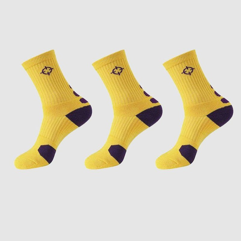 Yellow/Purple|Rigorer Crew Socks [S04]