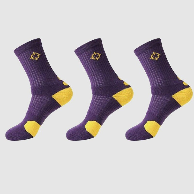 Purple/Yellow|Rigorer Crew Socks [S04]