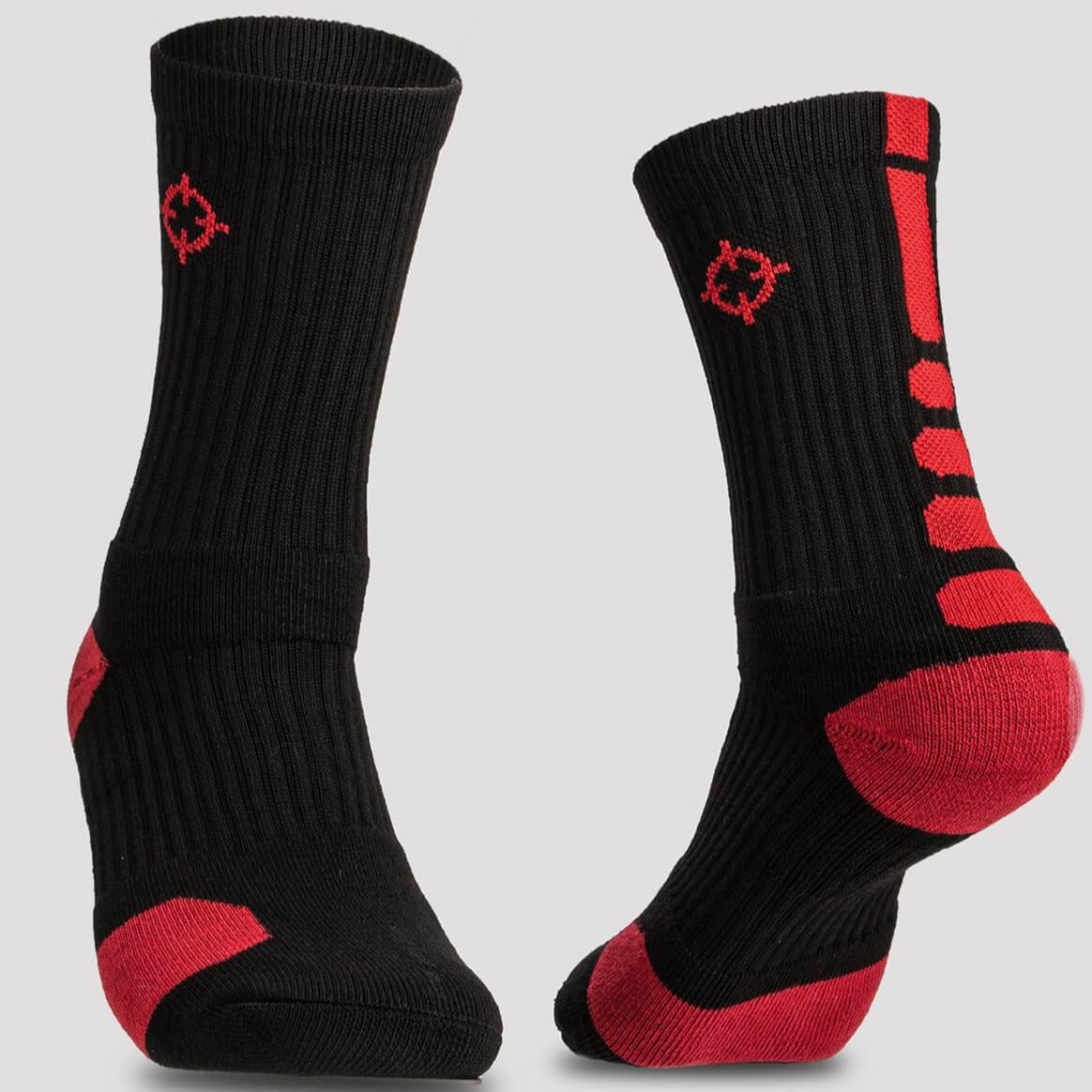 Black/Dark Red|Rigorer Crew Socks [S04]
