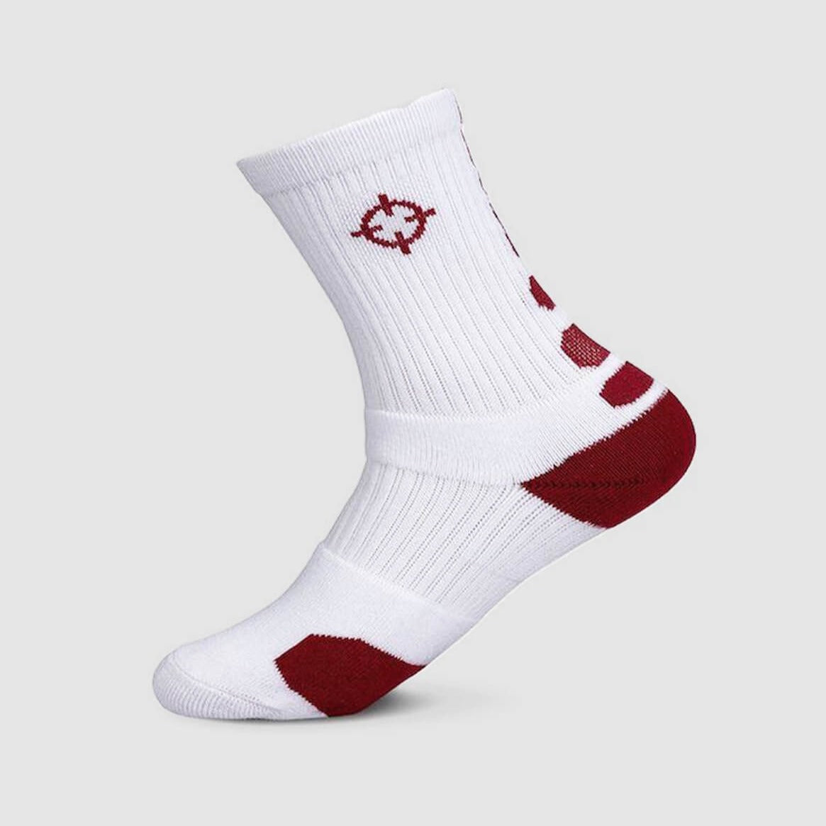 White/Maroon|Rigorer Kids Crew Socks