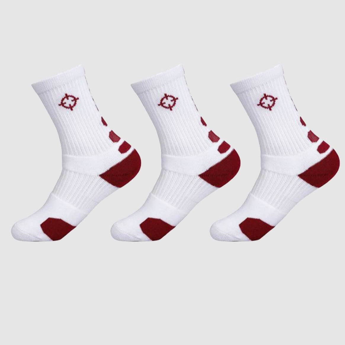 White/Maroon|Rigorer Kids Crew Socks